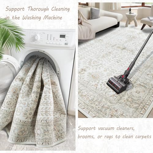7x9 Area Rugs for Living Room (Cream / 7' x 9' (Rectangular))