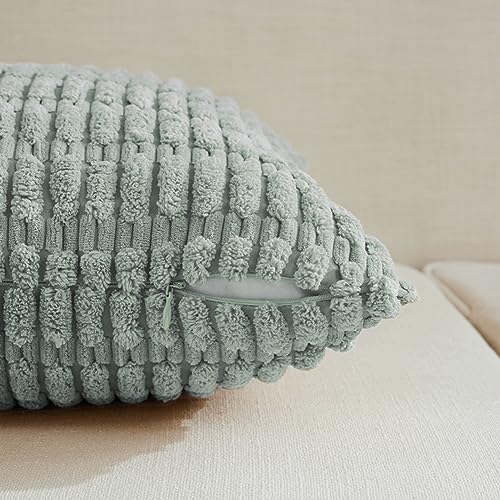 4 Packs Decorative Throw Pillow Covers for Living Room Couch Bed (24" x 12" (Pack of 4) / Grey Blue)