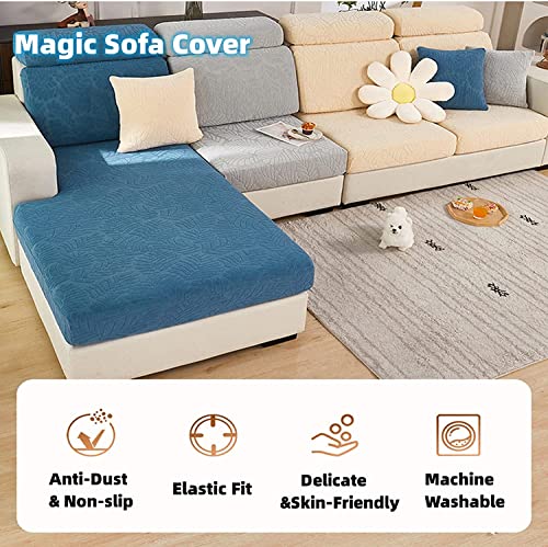 Couch Cushion Covers for Sofa Couch Covers Wear (Texture-blue / Large Double Seat Cover)
