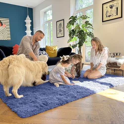 2x5 Machine Washable Runner Rugs for Hallway (2x5 Ft / Denim Blue)
