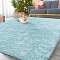 9x12 Machine Washable Large Area Rugs for Living Room (9x12 Ft / Light Blue)