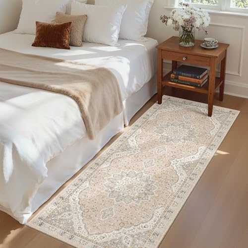 Hallway Runner Rug 2x5 Washable Entry Rugs Non (Pink/Gray / 2' x 5' (Runner))