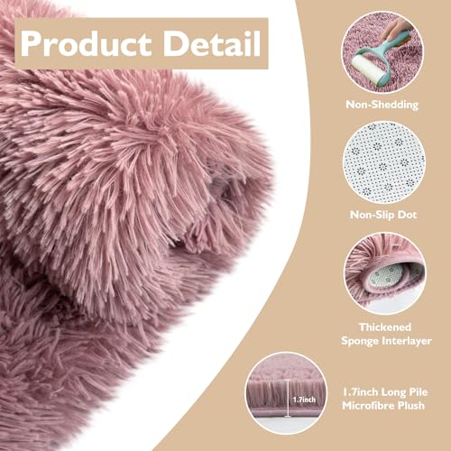 3x5 Area Rug for Bedroom (Blush / 3' x 5' (Rectangular))