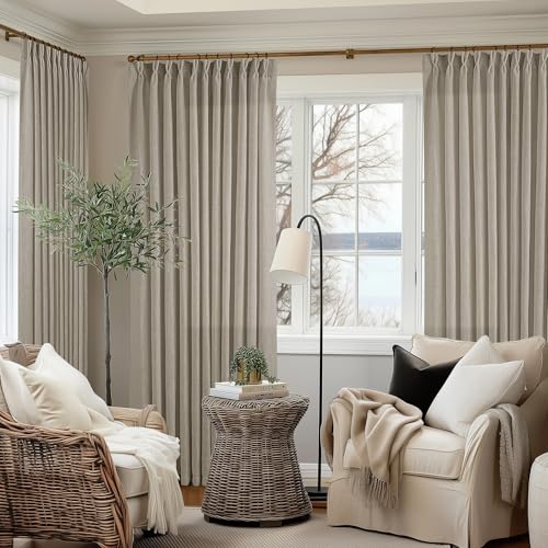 Burlywood Birch 90 Inches Long 70 Inch Wide Linen Curtains Pinch Pleated (Burlywood Birch / 70"W x 90"L (Pack of 1))