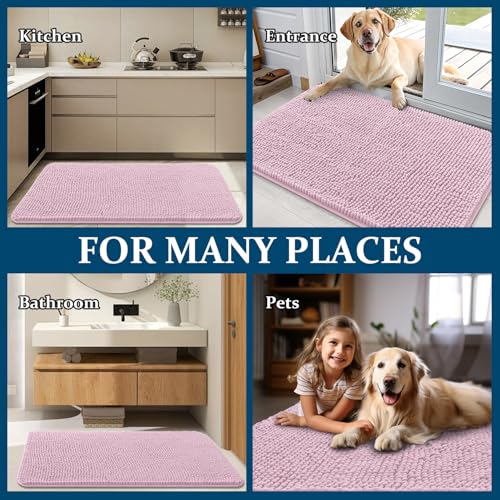 Dog Door Mat for Muddy Paws 47x20 (Dusty Rose / 47" X 20")