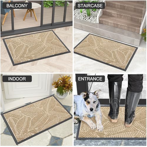 Waterproof Front Doormat (Beige / 29.5" X 17")