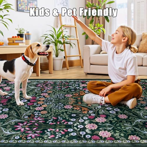 Area Rug 10x12 Living Room (Dark Green / 10' x 12' (Rectangular))
