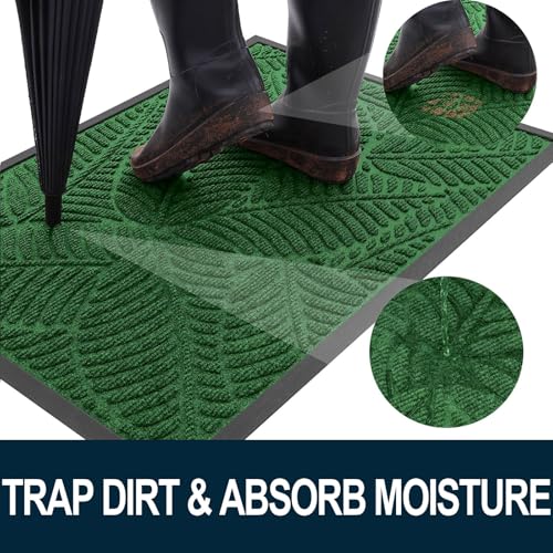 Waterproof Front Doormat (Green / 29.5" X 17")