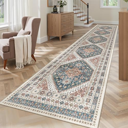 Hallway Runner Rug 2'6''x12' Kitchen Runners Vintage (Navy Blue / 2'6" x 12' (Runner))