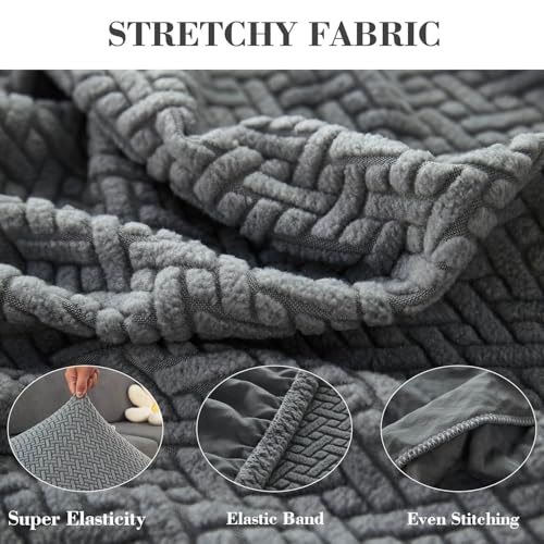2Pcs Couch Arm Covers (Texture Gray / Armrest Cover)
