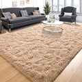 Soft Fluffy Rugs for Bedroom Shag 5x8 Area Rugs for Living Room (Beige / 5' X 8' (Rectangular))