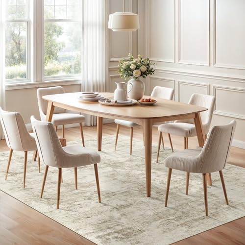 Abstract Area Rug 6x9 for Living Room Washable Rugs Beige (Beige/Gray / 6' x 9' (Rectangular))