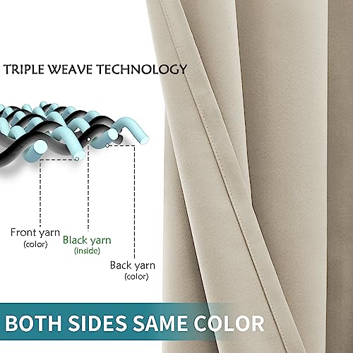 Camel Room Darkening Curtains 63 Inch for Bedroom (Camel / 70"W x 63"L (Pack of 2))