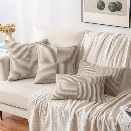 Taupe Decorative Throw Pillow Covers for Couch 16x16 Inch (16" x 16" (Pack of 2) / Taupe)