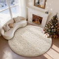 Round Washable Rugs 5Ft Ivory Circle Area Rug (2- Ivory / 5' (Round))