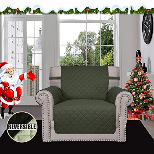 Reversible Couch Cover (Army Green/Beige / Small Chair)