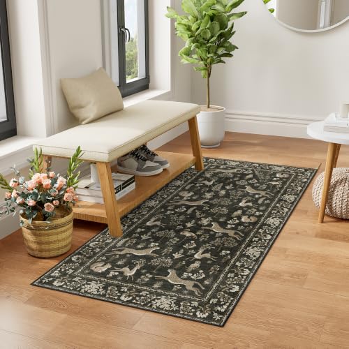 2x4 Rug for Entryway (Charcoal Black (Animal) / 2' x 4' (Rectangular))