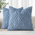 Faux Fur Soft Dusty Blue Throw Pillow Covers 20x20 Set of 2 (20" x 20" (Pack of 2) / Dusty Blue)