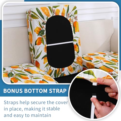 Printed Couch Cushion Covers (Orange / Seat Cover Large)
