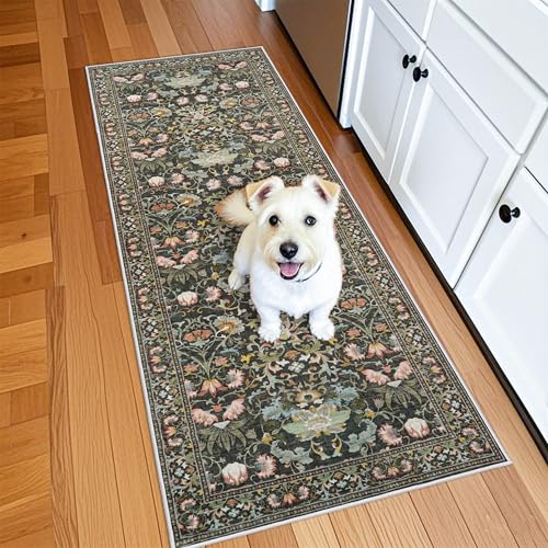 2x6 Washable Hallway Runner Rug (2' x 6' (Rectangular) / Green)