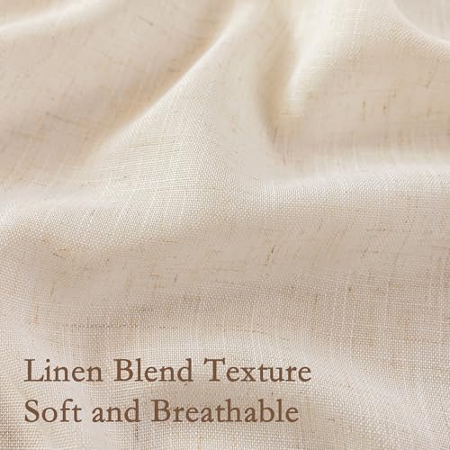90 Inch Boho Cream Semi Sheer Curtains Light Filtering Back Tab Drapes for Living Room Sliding Door & Patio Privacy Protect Farmhouse Country Decor (Z-natrual / 50"W x 90"L (Pack of 2))