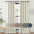 Room Darkening Bedroom Curtains 96 inches Long (Linen Natural / 52"W x 96"L (Pack of 2))