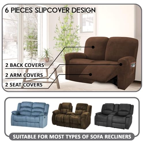 Reclining Love Seat Slipcover (Chocolate)