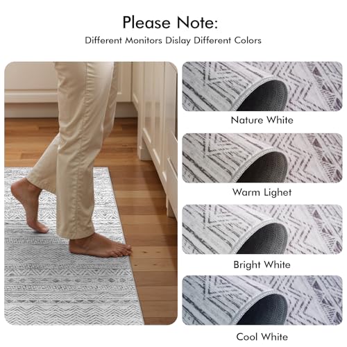 3x5 Area Rug Washable Moroccan (Grey / 3' x 5')