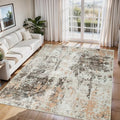 6x9 Area Rugs for Living Room Washable Bedroom Dining Room Brown Beige (Brown White/Beige / 6' x 9' (Rectangular))