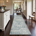 3x10 Washable Hallway Runner Rug (Blue / 3x10)