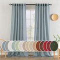 Dusty Blue Linen Curtains 52x96 Inch Long Soft Thick Linen Textured (52"W x 96"L (Pack of 2) / Stone Blue)