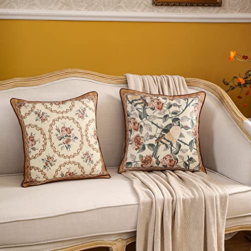 Vintage Linen Throw Pillow Cover (18" x 18" (Pack of 2) / Parkerestate C)