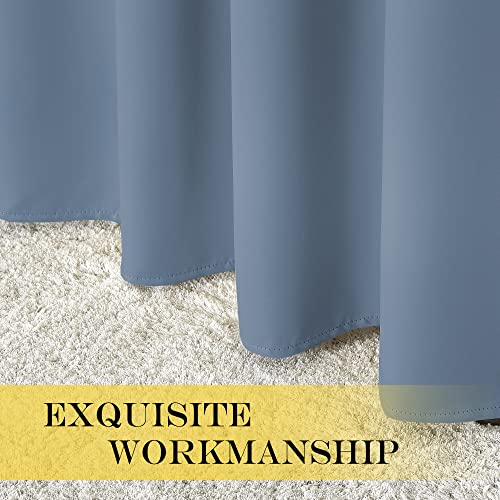 Stone Blue Blackout Doorway Curtains 78 inches Long (Stone Blue / 52"W x 78"L (Pack of 2))