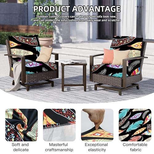 8Pcs Outdoor Cushion Covers (Color Leaf / 8PCS)