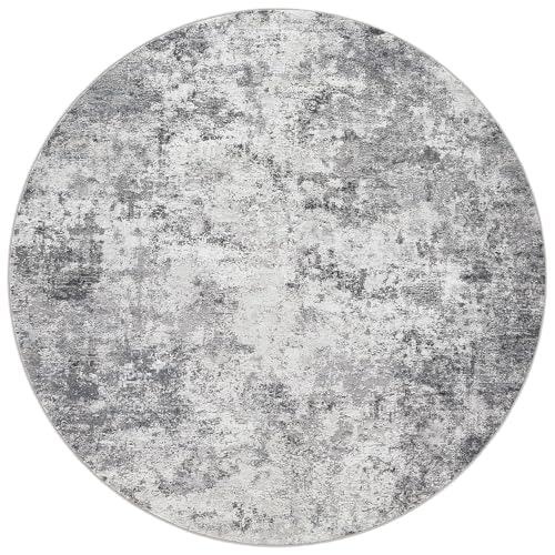 10ft Round Area Rug Living Room Rugs (Grey / 10' (Round))