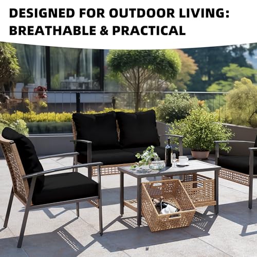 14Pcs Outdoor Cushion Covers (Black / 14PCS)
