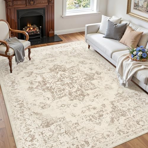 5x7 Area Rugs Living Room (Beige/Ivory / 5' x 7' (Rectangular))