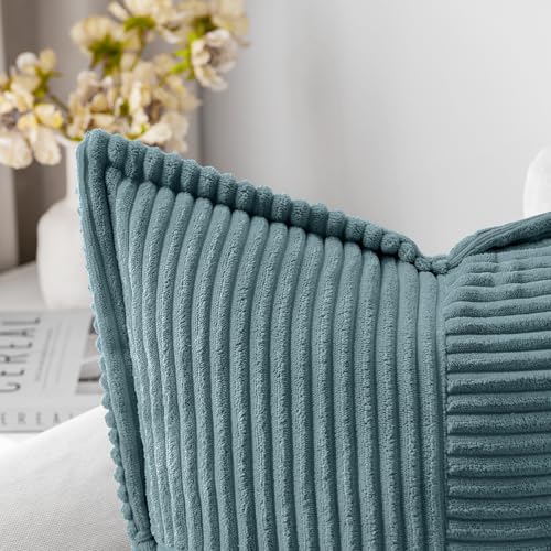 Decorative Throw Pillow Covers for Couch 18x18 Inch Dusty Blue (Dusty Blue / 18" x 18" (Pack of 2))