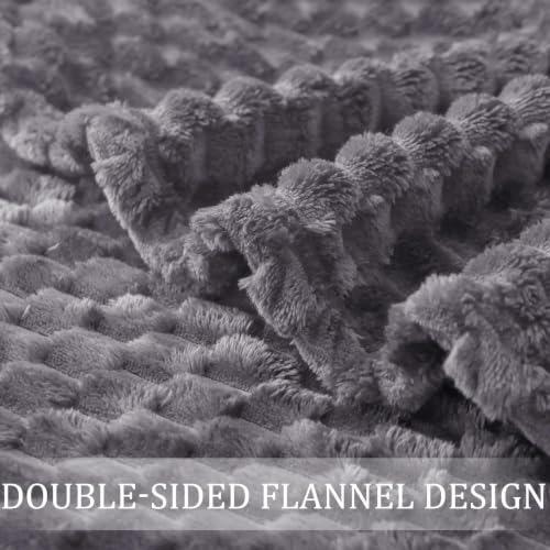 3D Fleece Queen Size Blanket for Bed (Dark Grey / Queen ( 90x90 IN ))