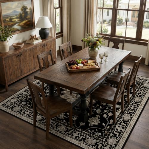 Washable Area Rug (Black/Neutral / 8' x 8' (Square))