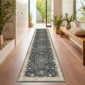 Black Boho Washable 3x20 Extra Long Runner Rug for Hallway (3' x 20' (Runner) / Ashen / Multi)