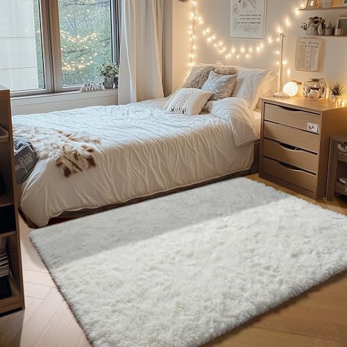 Cream White Area Rugs for Bedroom Living Room (Cream White / 4' x 6' (Rectangular))
