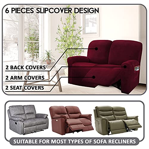 Reclining Love Seat Slipcover (Burgundy - Wine)