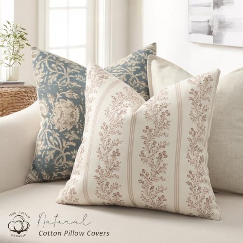 Vintage Throw Pillow Covers 12x20 Set of 2 (Blush Bloom / 20" x 12" (Pack of 2))