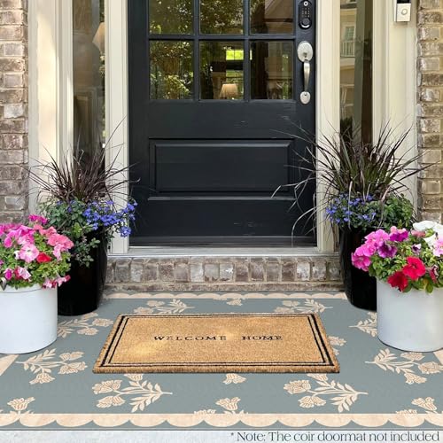 3x5 Floral Entry Rug (Flower - Haze Blue / 3' x 5' (Rectangular))
