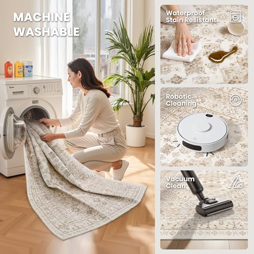 2x5 Rug Runners for Hallways Non Slip (Cream/Beige / 2' x 5' (Runner))