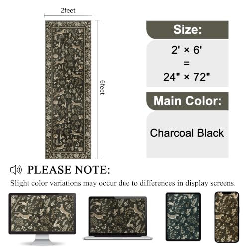2x6 Runner Rug (Charcoal Black (Animal) / 2' x 6' (Rectangular))