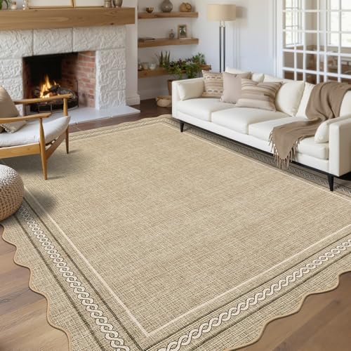Washable Area Rug 6x9 Rug for Living Room Non Slip (Jute Color / 6' x 9' (Rectangular))