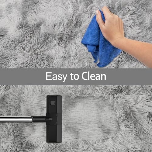 Super Soft Fluffy Living Room Area Rug 2x6 ft Tie (Tie-dyed Grey / 2' x 6' (Runner))