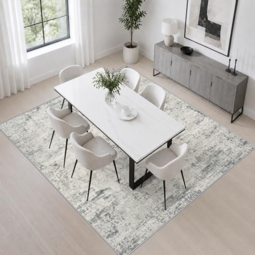 Area Rug Living Room (Grey White / 5' x 5' (Square))